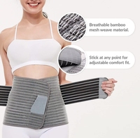 Poliéster Bambú Fibra de carbón Postparto Cinturón abdominal Faja Soporte Carpeta Compresión ajustable Postparto Envoltura para el vientre