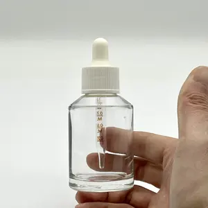 Фабричная уникальная бутылка с наклонным плечом 60 мл стеклянная бутылка с резиновой капельницей