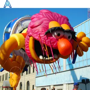巨大的大充气空中飞狮动物吉祥物模型为爆炸悬挂3D动物风筝游行游行