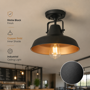 Modern Black Iron Base Surface Mount Ceiling <b>Light</b> E27 Warm White Dining Room <b>Corridor</b> Bedroom Indoor Home Decoration - Product Image 2