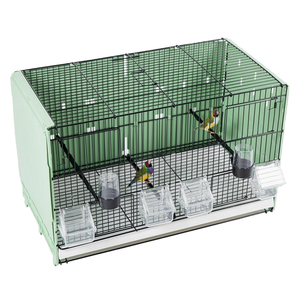 Gabbia per Canarini Impilabile in Metallo Resistente, Accessori per Alimentazione e Abbeveraggio, Voliera Multilivello per Uccelli - Product Image 2