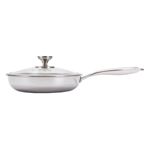 Venta caliente al por mayor 20/24/28cm sartén física sin recubrimiento <span class=keywords><strong>3</strong></span> capas Tri-ply titanio acero inoxidable 8/10/12 pulgadas sartén utensilios de cocina - Product Image 4