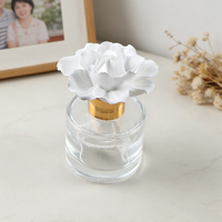 Diffuseur de parfum en verre Finru avec pierres aromatiques 100ML, fleur en porcelaine faite à la main, parfum d'ambiance pour la maison, huile essentielle, désodorisant