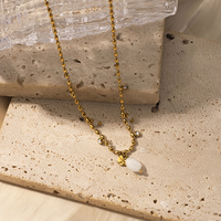 18K chapado en oro de acero inoxidable verano playa joyería moda océano serie colgante estrella de mar Shell perla grava clásico para niñas