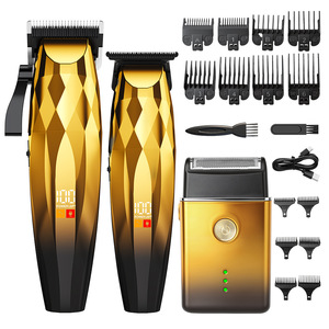 Set profesional transfronterizo de cortapelos eléctrico, tijeras para esculpir el cabello, afeitadora y set combinado para cabeza lisa - Product Image 3