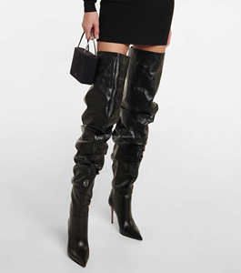 <span class=keywords><strong>Bottes</strong></span> en cuir d'agneau talon aiguille filles <span class=keywords><strong>bottes</strong></span> au genou Anok <span class=keywords><strong>bottes</strong></span> hautes en Nappa Sexy 105 Jahleel femmes en cuir <span class=keywords><strong>bottes</strong></span> au-dessus du genou - Product Image 3