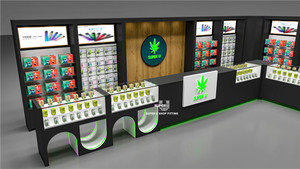 カスタム照明付き 葉巻ショールーム装飾 木製タバコショップディスプレイキャビネット ハーバルオイルストア什器 ガラス製スモークショップショーケース - Product Image 6