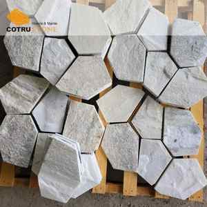 Dalles irrégulières en <span class=keywords><strong>grès</strong></span> et pierre calcaire Cotrustone, motif craquelé <span class=keywords><strong>beige</strong></span> naturel, autocollant décoratif extérieur - Product Image 1