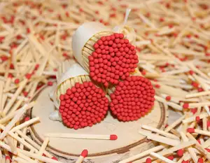 Red Tip Matches Customize Wooden High Quality Personalized Safety Match Sticks Bulk Holder Factory Home