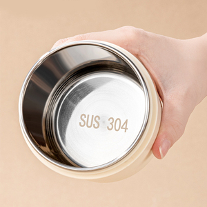 Taza de <span class=keywords><strong>Desayuno</strong></span> de Acero Inoxidable 304 para Mantener la Comida Caliente - Apta para Niños y Trabajadores de Oficina - con Tapa - Product Image 5