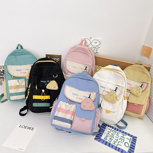 סגנון יפני חמוד עיצוב פנים קיבולת גדולה תיק גב עבור בנות תיכון תיק תלמיד גבוה פשוט ערך גבוה - Product Image 3