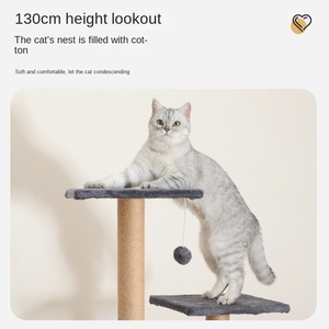 Fabrieksgroothandel houten kattenboom met klimrek, nest en duurzaam springplatform - Product Image 2