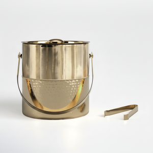 Seau à glace en acier inoxydable isolé à double paroi avec couvercle étanche et poignée intégrée pour un transport facile et des fêtes en plein air - Product Image 1