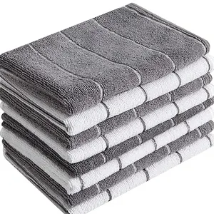 Manufacturers Kitchen Towel Microfiber Gray Dish Towel Super Soft Absorbent No Hair for Home Glass Square Knitted Glass Cloth