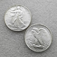 Pièces de monnaie commémoratives Walking Liberty Half Dollar des États-Unis, 1921-P, S, D, cadeaux, décoration de la maison