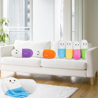Coussin cervical cylindrique pour le sommeil, en forme de pilule, pour la tête et le cou, décoration de lit, blanc et violet, confortable et doux