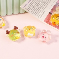 Accessoires de dessin animé en relief transparent lumineux du zodiaque chinois, ornements micro-paysagers DIY pour coque de téléphone en colle crème