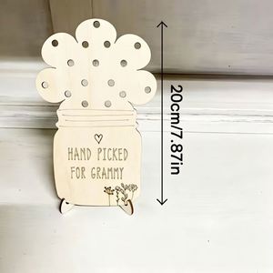 Kit de Soporte para Flores de Madera DIY, Decoración Rústica para Mesa del Hogar, Expositor Floral, Regalo Personalizado para el Día de la Madre - Product Image 3