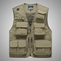 Gilet Utilitaire de Mode Personnalisé, Multi-Poches, Fermeture Éclair, Maille, Sans Manches, Veste pour Randonnée, Pêche, Photographie, Voyages, Hommes, Extérieur