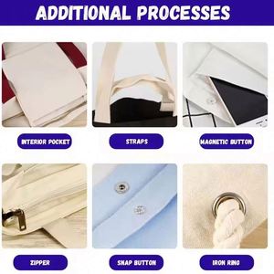 Sac fourre-tout en toile de coton biologique uni avec logo fournisseur, idéal pour cadeaux promotionnels personnalisés en stock - Product Image 5