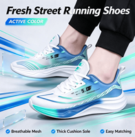 Chaussures de sport légères en gros pour hommes, baskets de rue décontractées en maille, chaussures de course actives pour hommes