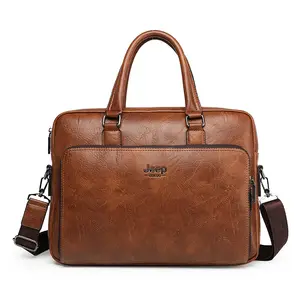 Benutzer definierte Retro Männer Tragbare Aktentasche PU Wasserdichte Laptop tasche Große Kapazität Fabrik WholeSale Günstige Tasche