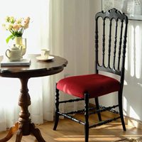 Chaise de salle à manger Napoléon vintage française en bois massif, chaise rembourrée rétro, meubles anciens de luxe pour la maison et les restaurants