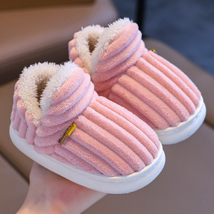 Chaussons unisexes de haute qualité 2025, nouvelle semelle épaisse, taille couple, chaussures en coton pour enfants, antidérapants, chauds, plats, en fourrure, pour la maison - Product Image 2