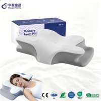 Oreiller cervical personnalisable en mousse à mémoire de forme, forme papillon, ergonomique, pour un sommeil sain et profond (vente en gros)
