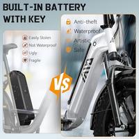 Prix d'usine, stock UE, F008, vélo électrique pliable 48V 20 pouces avec pneus larges, design tendance, batterie intégrée amovible