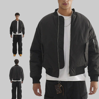 Blouson Bomber Court Homme Imperméable Style MA1 Oversize Uni Fonctionnel Multi-Zip Streetwear Logo Personnalisé Vente en Gros