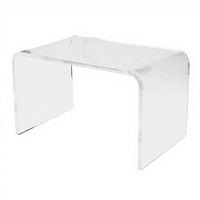 Présentoir autoportant personnalisé en acrylique transparent de haute qualité, écologique, lavable, avec bordure dorée, pré-assemblé pour chaussures