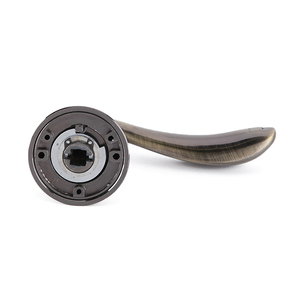 Poignée de porte européenne en aluminium laiton antique sur roseau, levier d'intérieur moderne avec ensemble de serrure pour porte en bois, maison et projets - Product Image 6