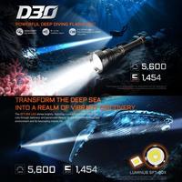 ACEBEAM D30 5600Lumens Rechargeable 100M Lampe de poche sous-marine 1454m Lanterne de plongée 3 modes Lumière de sécurité pour plongée sous-marine
