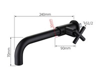 Robinet de lavabo moderne en laiton et noir - Mitigeur monocommande pour salle de bain