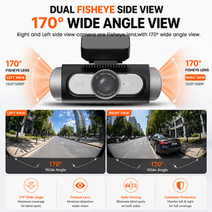 NOUVEAU 360 °   Caméra embarquée 4 canaux 4K avec contrôle WiFi via application, suivi GPS et objectif fisheye pour voitures – <span class=keywords><strong>Enregistreur</strong></span> de voiture OEM 4CH - Product Image 2