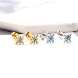 Pendientes de Acero Inoxidable con Baño de Oro de 18K para Niñas y Mujeres, Diseño de Palmas, Alas, Hojas y Estrellas, Hipoalergénicos e Impermeables - Product Image 5