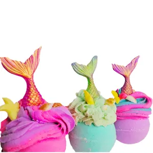 Usine en gros personnalisé marque privée bain Fizzies Fun bombe de bain cadeau ensemble Bathbomb pour enfants naturel luxe sirène bombe de bain