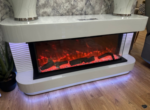 <strong>UK</strong> Best-selling Small Size Mirrored Electric <strong>Fireplace</strong> <strong>TV</strong> <strong>Stand</strong> Home Decor Featuring Heating and Bluetooth - Product Image 2