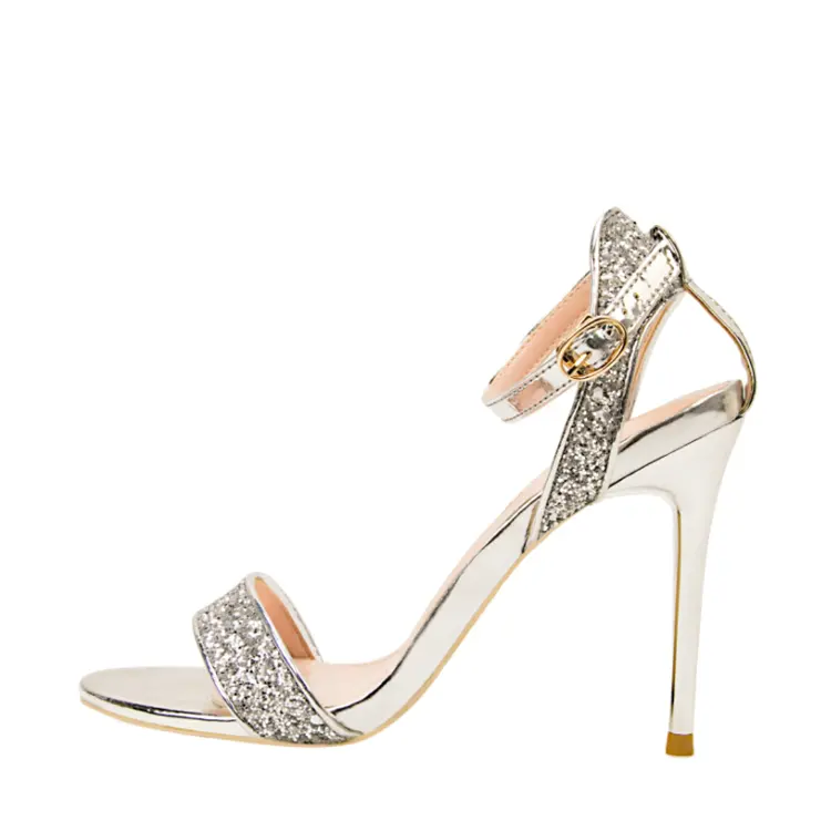 Open toe with thin heel and shiny Sequin high heel sandals