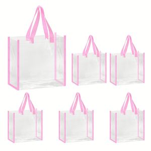 Clear <b>Tote</b> Bags Bulk, Reusable Clear <b>Plastic</b> <b>Tote</b> Bags with Handles PVC Stadium Approved Clear Bag Beach Bag - Product Image 3