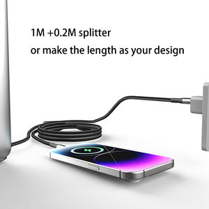 100W C型USB电缆2合1 PD快速充电线，带分路器，与iOS和计算机兼容，用于手机充电 - Product Image 3