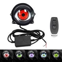 LED Dynamic Devil Eyes Lights 12-36V 6 Modes Phare antibrouillard de voiture Télécommande Lentille Yeux Projecteur de lumière Accessoires de voiture