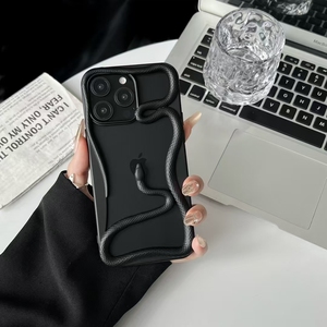 Étui de téléphone portable en forme de serpent évidé par galvanoplastie Street Fashion pour IPhone16 15 14 13 12 11 Pro Max Ladies Back Cover - Product Image 5