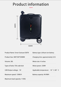 2025รถเข็นกระเป๋าอัจฉริยะระบบไฟฟ้ารุ่นใหม่มี4ล้อแบบยืดหดได้ระยะทาง15กม. สำหรับใช้งานกลางแจ้ง - Product Image 5