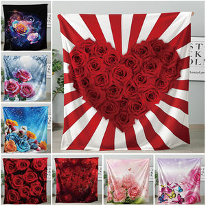 Manta polar gruesa cálida de tela de terciopelo Coral con diseño de rosas de San Valentín con impresión Digital 3D - Product Image 2