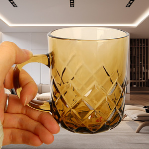 Verre en cristal cylindrique, design simple, couleur rose, pour eau, thé, jus, usage festif, verre individuel - Product Image 2