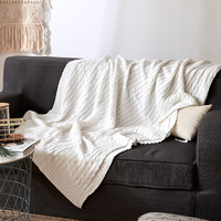 Benutzer definierte 100% Baumwolle Zopf muster Decke Super weiche warme einfarbige Decke für Sofa Doppelbett Sessel