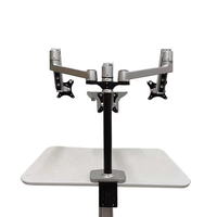 Support de pince à double moniteur réglable en hauteur avec support de bras de bureau Support de moniteur d'ordinateur réglable de bureau