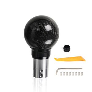 Carbon Fiber Shift Knob 51mm 88mm Push <b>Button</b> Type For Honda Civic Accord - Product Image 2
